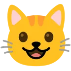 visage rieur + tête de chat