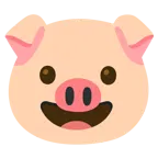 visage rieur + tête de cochon
