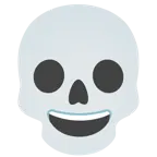 visage rieur + crâne