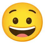 faccina con un gran sorriso + faccina angosciata