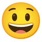 faccina con un gran sorriso + faccina stupita