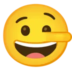 faccina con un gran sorriso + faccina bugiarda