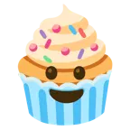 visage rieur + cupcake