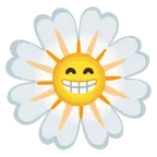 beaming face with smiling eyes + blossom