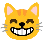 beaming face with smiling eyes + cat face