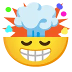 beaming face with smiling eyes + exploding head