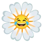 face with tears of joy + blossom