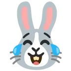 face with tears of joy + rabbit face