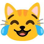 face with tears of joy + cat face