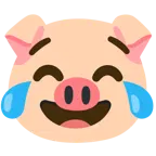 face with tears of joy + pig face