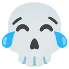 face with tears of joy + skull