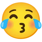 face with tears of joy + kissing face with closed eyes
