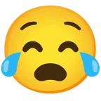 face with tears of joy + anguished face