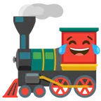 face with tears of joy + locomotive