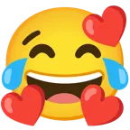 face with tears of joy + smiling face with hearts