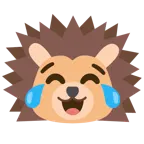 face with tears of joy + hedgehog