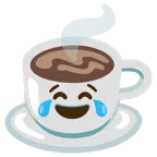face with tears of joy + hot beverage