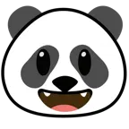 grinning face with big eyes + panda