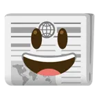 grinning face with big eyes + newspaper