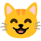 grinning face with smiling eyes + cat face