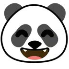 grinning face with smiling eyes + panda