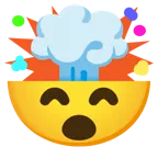 grinning face with smiling eyes + exploding head
