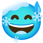 cara sonriendo con sudor frío + cara con frío