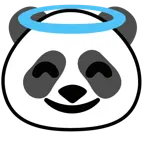 cara sonriendo con aureola + panda