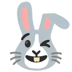 وجه يغمز + وجه أرنب