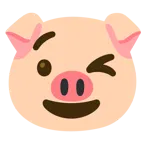وجه يغمز + وجه خنزير