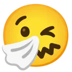 وجه يغمز + وجه يعطس