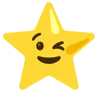 وجه يغمز + نجم متوسط أبيض