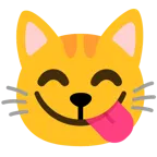 lezzetli yiyecek beğenen yüz + kedi yüzü