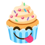 lezzetli yiyecek beğenen yüz + cupcake