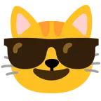 lächelndes Gesicht mit Sonnenbrille + Katzengesicht
