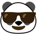 lächelndes Gesicht mit Sonnenbrille + Panda