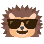 lächelndes Gesicht mit Sonnenbrille + Igel