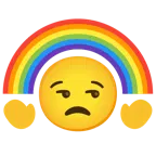 unamused face + rainbow