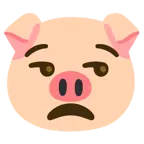 unamused face + pig face