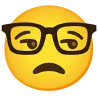 unamused face + nerd face