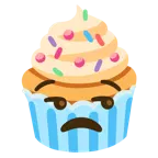 unamused face + cupcake