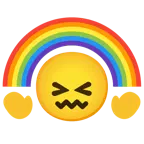 cara de frustración + arcoíris