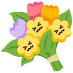 cara de frustración + ramo de flores