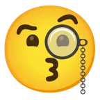 وجه يقبّل + وجه مع نظارة لعين واحدة