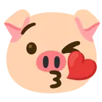 وجه يرسل قبلة + وجه خنزير