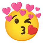 وجه يرسل قبلة + قلب وسهم