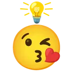 وجه يرسل قبلة + مصباح مضاء