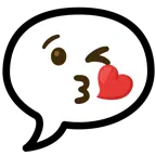 وجه يرسل قبلة + فقاعة كلام