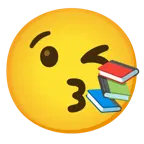 وجه يرسل قبلة + كتب