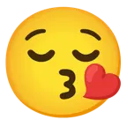 وجه يرسل قبلة + وجه مرتاح